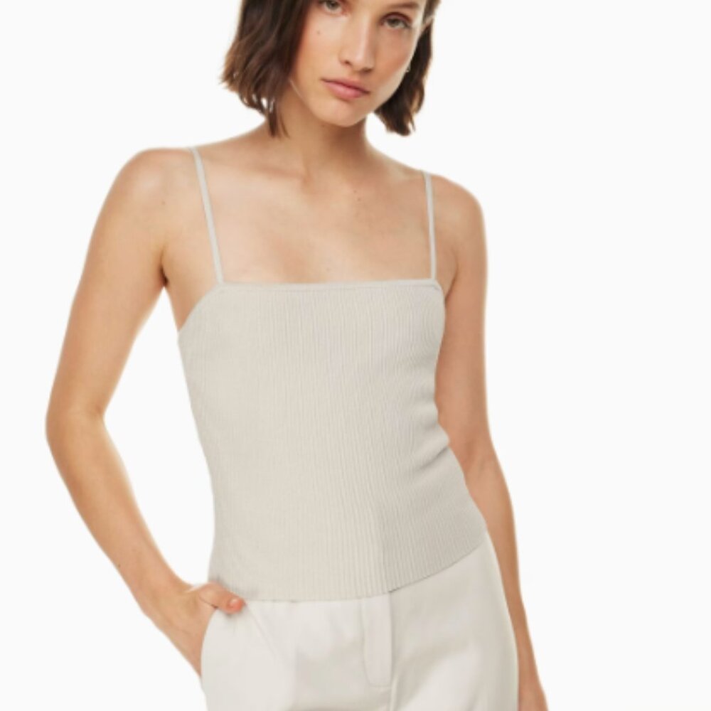 Babaton Sculpt Knit Cami Tank, Cream - Size Small